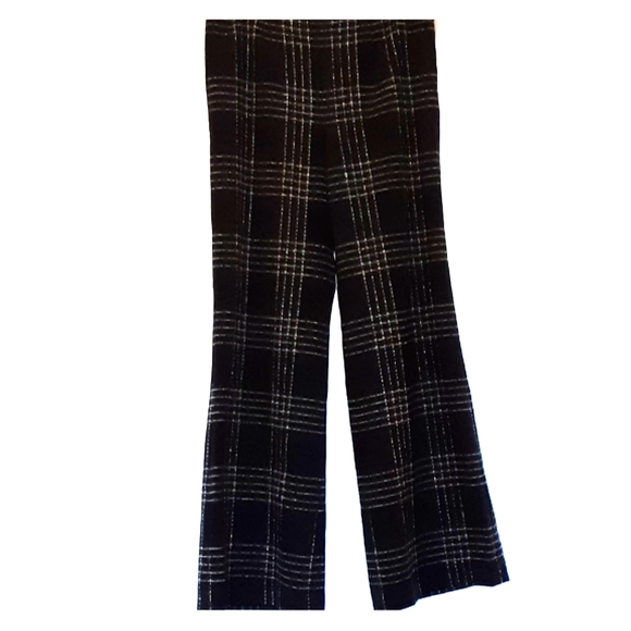 ESCADA 38 Virgin Wool Angora Plaid Wide Pants H300 - Picture 1 of 7